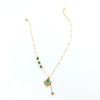 Wholesale Jewelry Elegant Luxurious Round Sector Square Titanium Steel Gem 18K Gold Plated Plating Inlay Pendant Necklace
