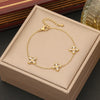 Wholesale Jewelry Elegant Luxurious Solid Color 304 Stainless Steel Zircon 18K Gold Plated Inlay Jewelry Set