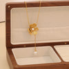 Wholesale Jewelry Elegant Luxurious Sunflower 304 Stainless Steel Pearl 18K Gold Plated Jewelry Set