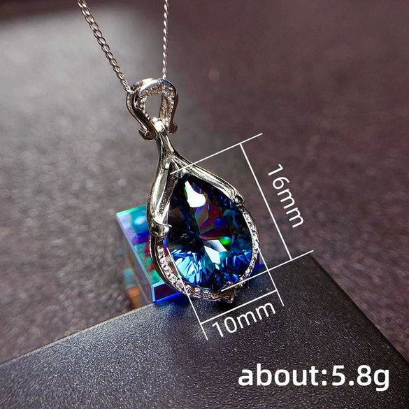 Wholesale Jewelry Elegant Mermaid Tears Pendant Copper Mixed Gem Inlay Zircon Animals Zodiac Ochain Necklace For Women