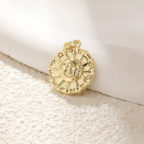 Wholesale Jewelry Elegant Minimalist Star Copper Plated Real Gold Pendant Necklace With Zircon