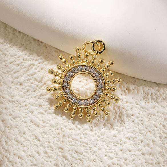 Wholesale Jewelry Elegant Minimalist Star Copper Plated Real Gold Pendant Necklace With Zircon