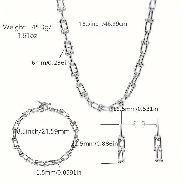 Wholesale Jewelry Elegant Modern Style Streetwear Solid Color 304 Stainless Steel 18K Gold Plated Bracelets Earrings Necklace