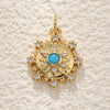 Wholesale Jewelry Elegant Natural Style Copper Plated Real Gold Sun Pendant Necklace With Zircon Eyes And Star Pattern