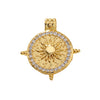 Wholesale Jewelry Elegant Natural Style Copper Plated Real Gold Sun Pendant Necklace With Zircon Eyes And Star Pattern