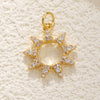 Wholesale Jewelry Elegant Natural Style Copper Plated Real Gold Sun Pendant Necklace With Zircon Eyes And Star Pattern