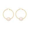 Wholesale Jewelry Elegant Pearl Geometric Stainless Steel Earrings Electroplated For Women