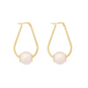 Wholesale Jewelry Elegant Pearl Geometric Stainless Steel Earrings Electroplated For Women