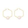 Wholesale Jewelry Elegant Pearl Geometric Stainless Steel Earrings Electroplated For Women