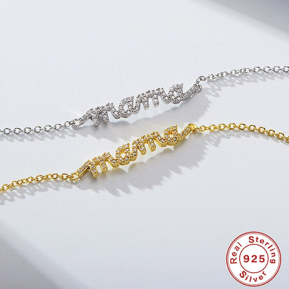 Wholesale Jewelry Elegant Silver 925 Sterling Silver Electroplated Letters Bracelet For Women
