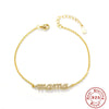Wholesale Jewelry Elegant Silver 925 Sterling Silver Electroplated Letters Bracelet For Women