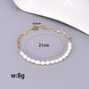 Wholesale Jewelry Elegant Simple Style Solid Color 304 Stainless Steel Freshwater Pearl Titanium Steel 18K Gold Plated Beaded Bracelets Necklace