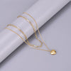 Wholesale Jewelry Elegant Simple Style Solid Color 304 Stainless Steel Titanium Steel 18K Gold Plated Plating Double Layer Necklaces Pendant Necklace