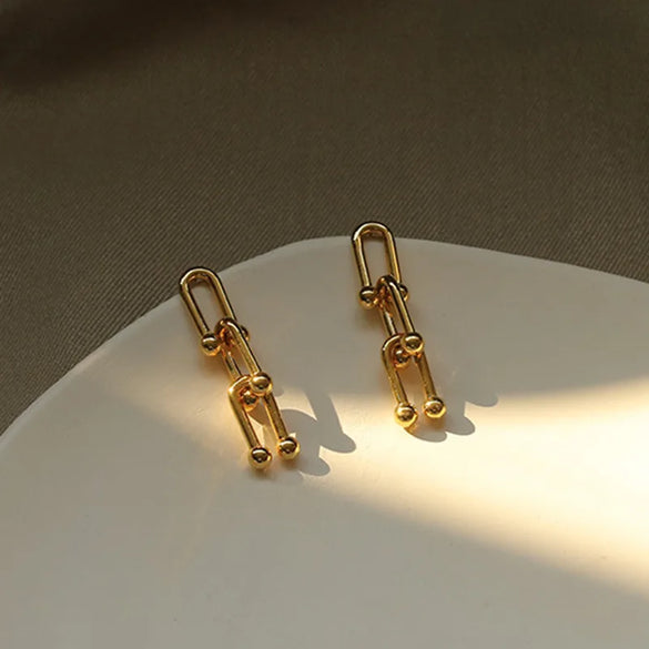 1 Piece Elegant Streetwear Geometric Alloy Drop Earrings