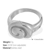 Wholesale Jewelry Elegant 316L Stainless Steel Geometric Rotating Ring Electroplated Fashion Jewelry For Women