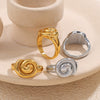 Wholesale Jewelry Elegant 316L Stainless Steel Geometric Rotating Ring Electroplated Fashion Jewelry For Women