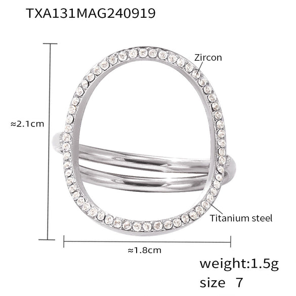Wholesale Jewelry Elegant Zircon 316L Stainless Steel Ring Bracelet Necklace Electroplated