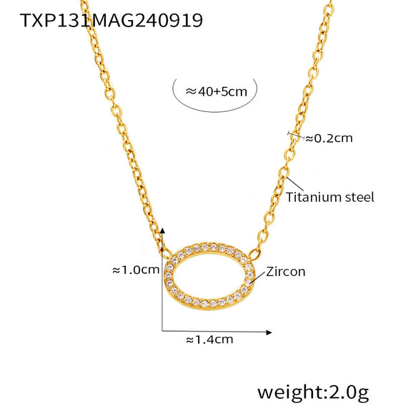 Wholesale Jewelry Elegant Zircon 316L Stainless Steel Ring Bracelet Necklace Electroplated