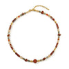 Wholesale Jewelry Elephant Pendant Clavicle Chain Titanium Steel Czech Beads Red Agate Natural Stone Handmade For Women