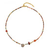 Wholesale Jewelry Elephant Pendant Clavicle Chain Titanium Steel Czech Beads Red Agate Natural Stone Handmade For Women