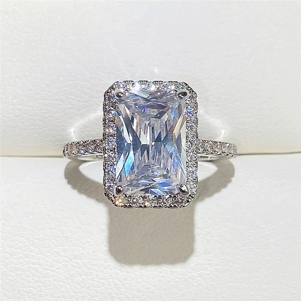 Wholesale Jewelry Engagement Ring Copper Geometric Style With Simulated Diamond Zircon For Bridal Accessories