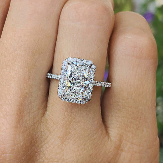 Wholesale Jewelry Engagement Ring Copper Geometric Style With Simulated Diamond Zircon For Bridal Accessories