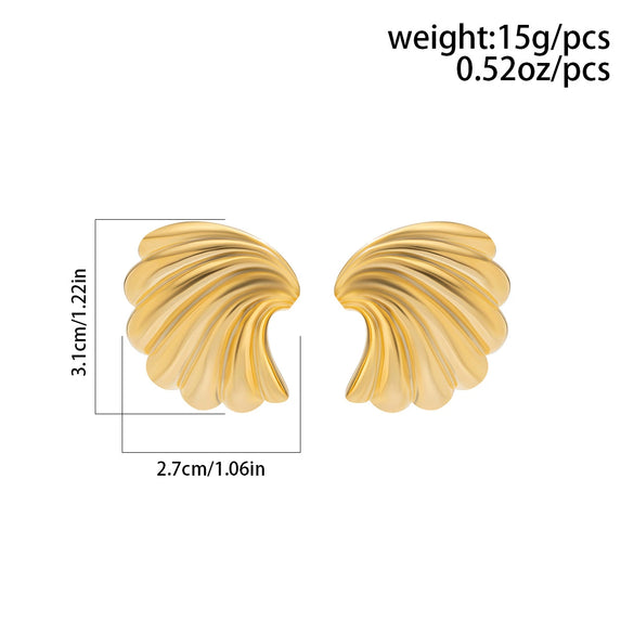 Wholesale Jewelry Exaggerated Alloy Ginkgo Leaf And Flower Pattern Earrings For Women Electroplated