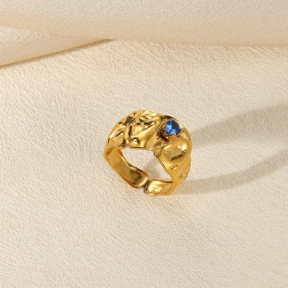 Wholesale Jewelry Exaggerated Beach Geometric 304 Stainless Steel Artificial Pearls Asymmetrical Plating Open Rings