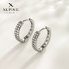 Wholesale Jewelry Exaggerated Double Row Shiny Zircon Inlaid Geometric Earrings Electroplated For Women