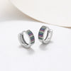 Wholesale Jewelry Exaggerated Double Row Shiny Zircon Inlaid Geometric Earrings Electroplated For Women