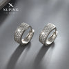 Wholesale Jewelry Exaggerated Double Row Shiny Zircon Inlaid Geometric Earrings Electroplated For Women