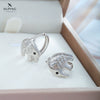 Wholesale Jewelry Exaggerated Double Row Shiny Zircon Inlaid Geometric Earrings Electroplated For Women