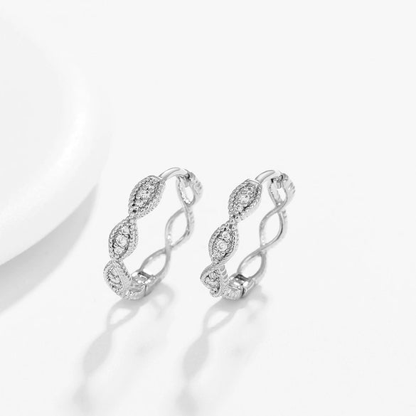 Wholesale Jewelry Exaggerated Double Row Shiny Zircon Inlaid Geometric Earrings Electroplated For Women