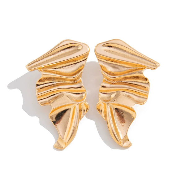 Wholesale Jewelry Exaggerated Geometric Alloy Electroplated Folding Earrings For Women