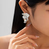 Wholesale Jewelry Exaggerated Geometric Alloy Electroplated Folding Earrings For Women