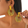 Wholesale Jewelry Exaggerated Geometric Alloy Electroplated Irregular Corrugated Earrings For Women