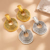 Wholesale Jewelry Exaggerated Geometric Alloy Electroplated Irregular Corrugated Earrings For Women