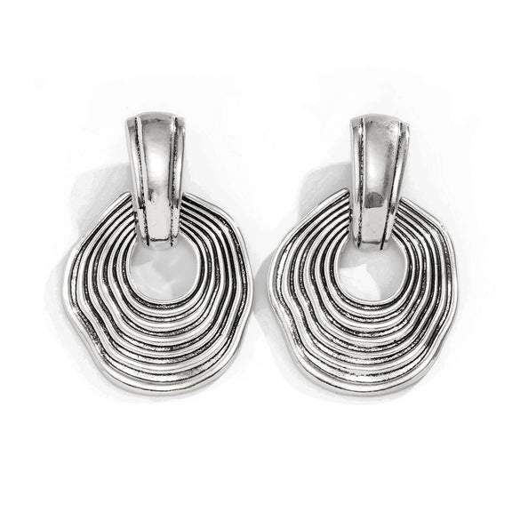 Wholesale Jewelry Exaggerated Geometric Alloy Electroplated Irregular Corrugated Earrings For Women