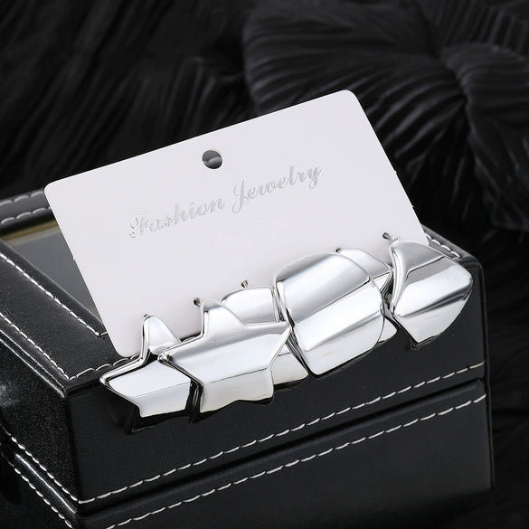 Wholesale Jewelry Exaggerated Geometric Plastic Resin Electroplated Earrings For Women