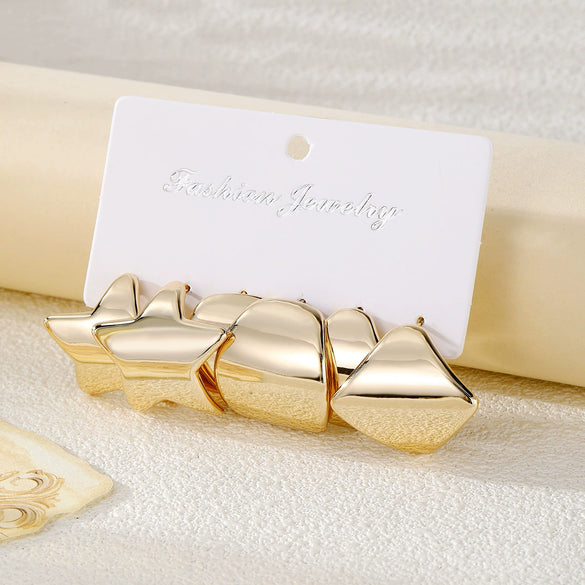 Wholesale Jewelry Exaggerated Geometric Plastic Resin Electroplated Earrings For Women