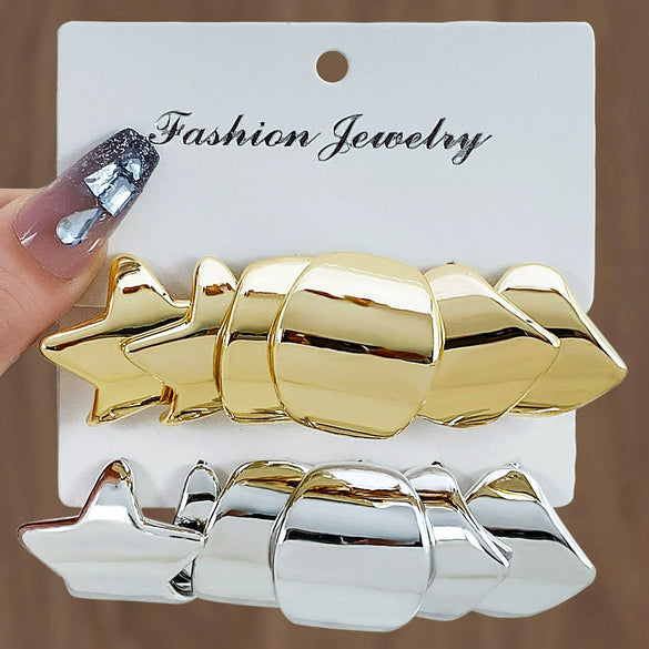 Wholesale Jewelry Exaggerated Geometric Plastic Resin Electroplated Earrings For Women