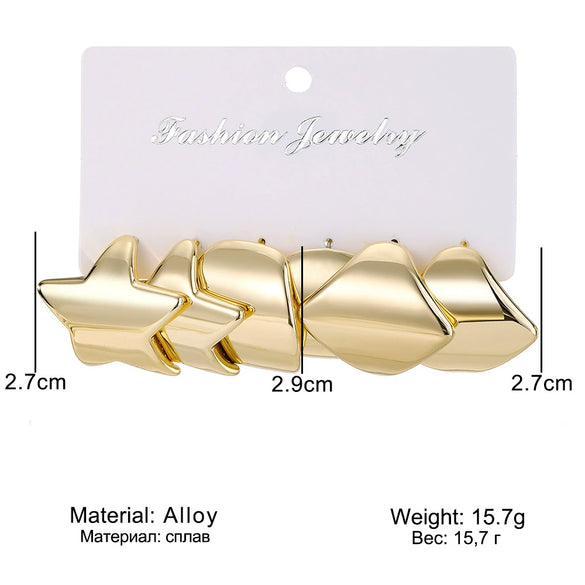 Wholesale Jewelry Exaggerated Geometric Plastic Resin Electroplated Earrings For Women