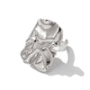 Wholesale Jewelry Exaggerated Geometric Square Fold Opening Ring Zinc Alloy Electroplated For Women