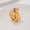 Wholesale Jewelry Exaggerated Geometric Square Fold Opening Ring Zinc Alloy Electroplated For Women