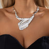 Wholesale Jewelry Exaggerated Geometric Zinc Alloy Necklace With Electroplating For Women