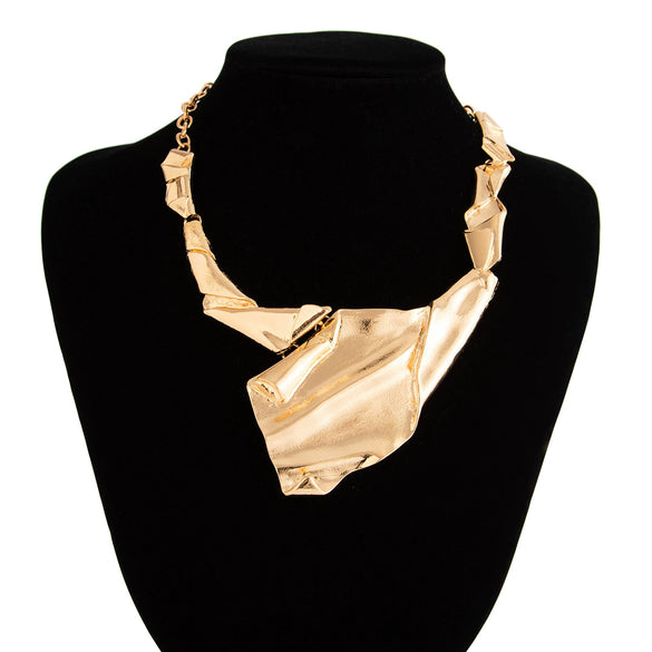 Wholesale Jewelry Exaggerated Geometric Zinc Alloy Necklace With Electroplating For Women
