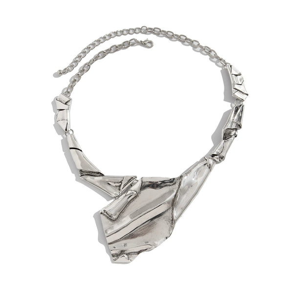Wholesale Jewelry Exaggerated Geometric Zinc Alloy Necklace With Electroplating For Women
