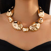 Wholesale Jewelry Exaggerated Irregular Metallic Geometric Iron Electroplated Clavicle Necklace For Women