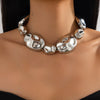 Wholesale Jewelry Exaggerated Irregular Metallic Geometric Iron Electroplated Clavicle Necklace For Women