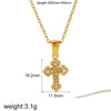 Wholesale Jewelry Exaggerated Niche Joker Diamond Cross Pendant Necklace Titanium Steel Inlaid Hao Stone Stainless Steel Geometric Electroplated